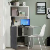 Scrivania angolare ardesia 70x57cm con libreria - Akiro