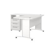 Scrivania angolare bianca 159x150cm con 3 cassetti - Estong