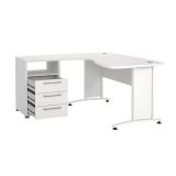 Scrivania angolare bianca 159x150cm con 3 cassetti - Estong