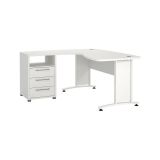 Scrivania angolare bianca 159x150cm con 3 cassetti - Estong