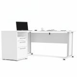 Scrivania angolare bianca 159x150cm da ufficio - Alfango