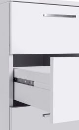 Scrivania angolare bianca 180x90cm con 3 cassetti - Leonilda