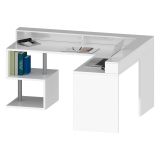 Scrivania angolare bianca 180x93cm con supporto computer - Adelma