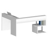 Scrivania angolare bianca 180x93cm con supporto computer - Adelma