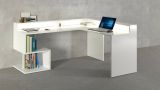 Scrivania angolare bianca 180x93cm con supporto computer - Adelma