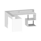 Scrivania angolare bianca 180x93cm con supporto computer - Adelma