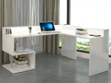 Scrivania angolare bianca 180x93cm con supporto computer - Adelma