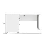 Scrivania angolare bianca e grigia 159x150cm con 3 cassetti - Alfango