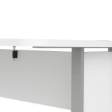 Scrivania angolare bianca e grigia 159x150cm con 3 cassetti - Alfango