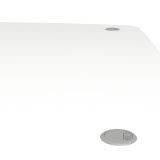 Scrivania angolare bianca e grigia 159x150cm con 3 cassetti - Alfango