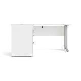 Scrivania angolare bianca e grigia 159x150cm con 3 cassetti - Alfango