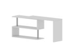 Scrivania angolare bianca lucida 120x50cm con 2 cassetti - Topazio