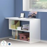 Scrivania angolare bianca lucida 120x50cm con 2 cassetti - Topazio