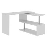 Scrivania angolare bianca lucida 120x50cm con 2 cassetti - Topazio