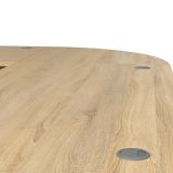 Scrivania angolare grigia e quercia 230x200cm con 4 cassetti - Megh