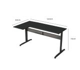 Scrivania angolare nera 80x140cm struttura in metallo - Acua