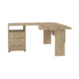 Scrivania angolare quercia 159x150cm con 3 cassetti - Lumpur