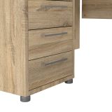 Scrivania angolare quercia 159x150cm con 3 cassetti - Lumpur