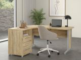 Scrivania angolare quercia 159x150cm con 3 cassetti - Lumpur