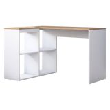 Scrivania angolare quercia e bianca 120x50cm con libreria - Montone