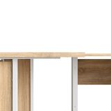 Scrivania angolare quercia e bianca 230x200cm con 4 cassetti - Megh