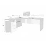 Scrivania angolare rovere 180x60cm con 3 cassetti - Ascuby