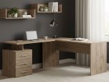 Scrivania angolare rovere 180x60cm con 3 cassetti - Ascuby
