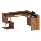 Scrivania angolare rovere 180x93cm con supporto computer - Adelma