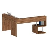 Scrivania angolare rovere 180x93cm con supporto computer - Adelma