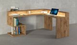 Scrivania angolare rovere 180x93cm con supporto computer - Adelma