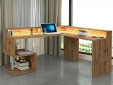Scrivania angolare rovere 180x93cm con supporto computer - Adelma