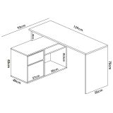 Scrivania angolare rovere e antracite 139x92cm con 1 cassetto - Andor