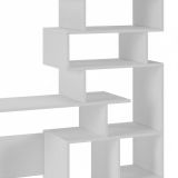 Scrivania Arrecife, Scrittoio con libreria, Scrivania da ufficio, Scrivania lineare salvaspazio multiuso, 159x40h135 cm, Bianco