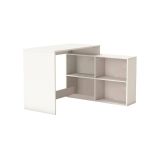 Scrivania Arros, Scrittoio multiuso, Tavolo per ufficio porta PC, Piano di lavoro, 112x101 h77 cm, Bianco opaco