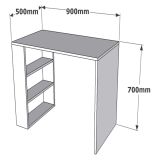 Scrivania Beige 3 Ripiani 3 Vani 90x50x70h cm, con Libreria - Torrile