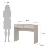 Scrivania Beige Cashmere 2 Cassetti un Ripiano 100x40x77h cm, Sfumatura Colore Struttura Cashmere - Acero