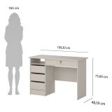 Scrivania Beige Cashmere un Ripiano 4 Cassetti 109x49x76h cm, un Vano - Franklin