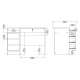 Scrivania Beige Cashmere un Ripiano 4 Cassetti 109x49x76h cm, un Vano - Franklin