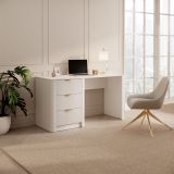 Scrivania Beige oro 3 Cassetti un Ripiano 140x55x76h cm, Lineare - Kanotini