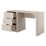 Scrivania Beige oro 3 Cassetti un Ripiano 140x55x76h cm, Lineare - Kanotini