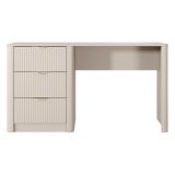 Scrivania Beige oro 3 Cassetti un Ripiano 140x55x76h cm, Lineare - Kanotini