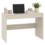 Scrivania Beige un Cassetto un Ripiano 100x50x77h cm, Materiale Piano in Legno Nobilitato - Linomoni