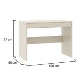 Scrivania Beige un Cassetto un Ripiano 100x50x77h cm, Materiale Piano in Legno Nobilitato - Linomoni