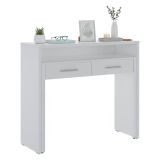 Scrivania Bianco 2 Cassetti Modulabile 98.6x36.6x86.9h cm, un Vano - Opaglio