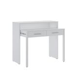 Scrivania Bianco 2 Cassetti Modulabile 98.6x36.6x86.9h cm, un Vano - Opaglio