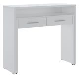 Scrivania Bianco 2 Cassetti Modulabile 98.6x36.6x86.9h cm, un Vano - Opaglio