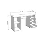 Scrivania Bianco 2 Ripiani 4 Cassetti 135x50x75.5h cm, 2 Vani - Flaminio