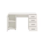 Scrivania Bianco 2 Ripiani 4 Cassetti 135x50x75.5h cm, 2 Vani - Flaminio