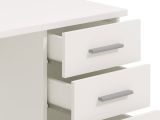 Scrivania Bianco 2 Ripiani 4 Cassetti 135x50x75.5h cm, 2 Vani - Flaminio