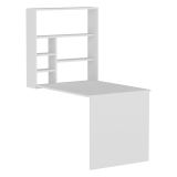 Scrivania Bianco 5 Ripiani 6 Vani 59x90x74h cm, con Libreria - Veglio